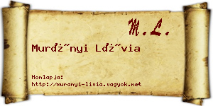 Murányi Lívia névjegykártya