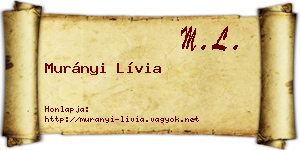 Murányi Lívia névjegykártya